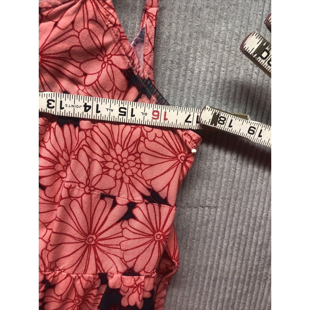 Isabel Ingrid Isabelle Dress M Pink Red Blue Floral Spaghetti Strap Tie Back - Picture 5 of 16